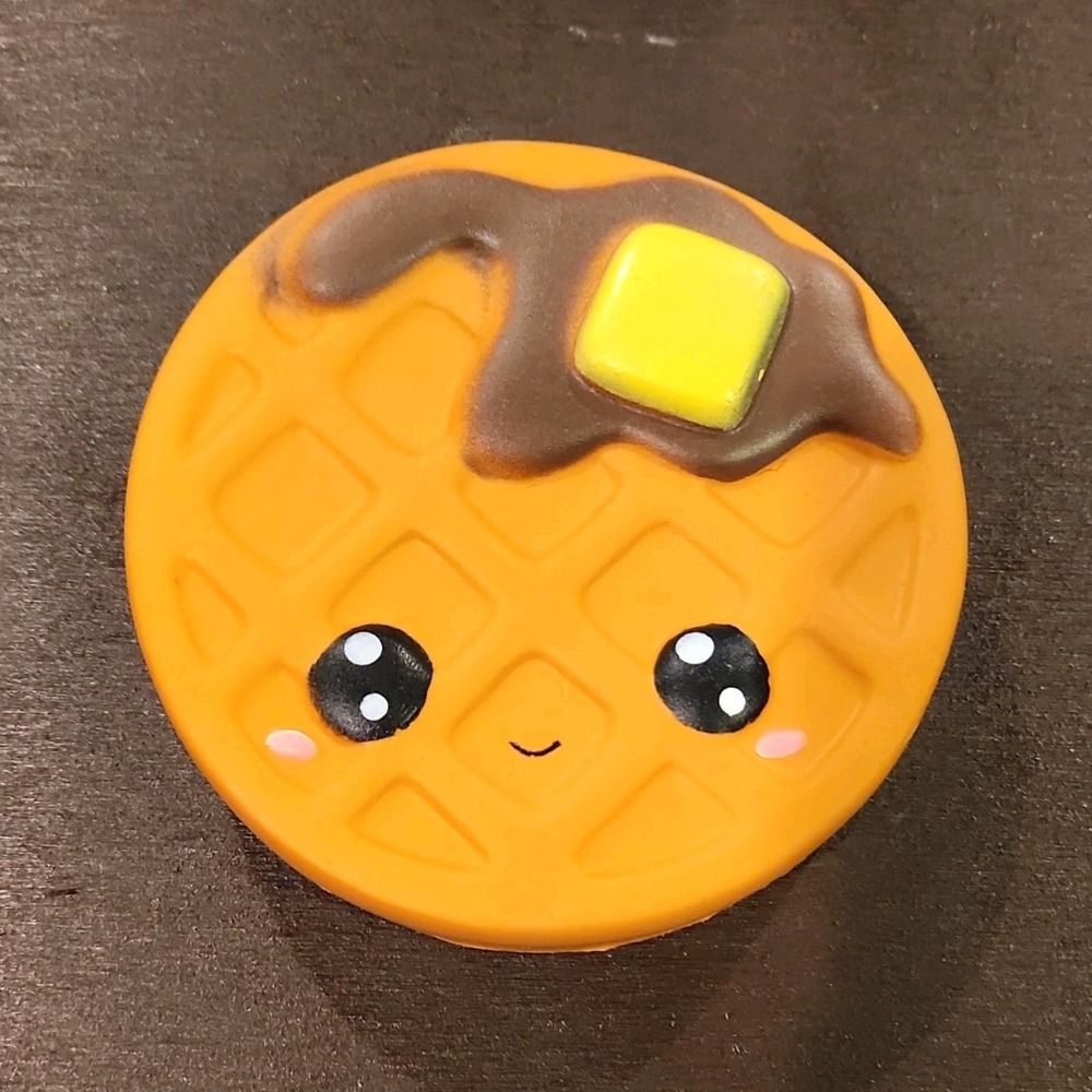 Jaru Squishy Tear-Resistant Foam Waffle Stress Reliever Toy Cute Face 4100623